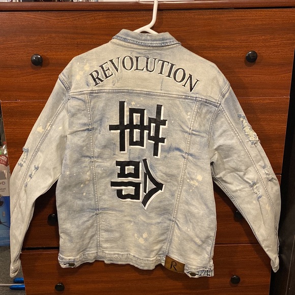 “Revolution” Denim Jacket Light Blue Wash - Picture 2 of 6